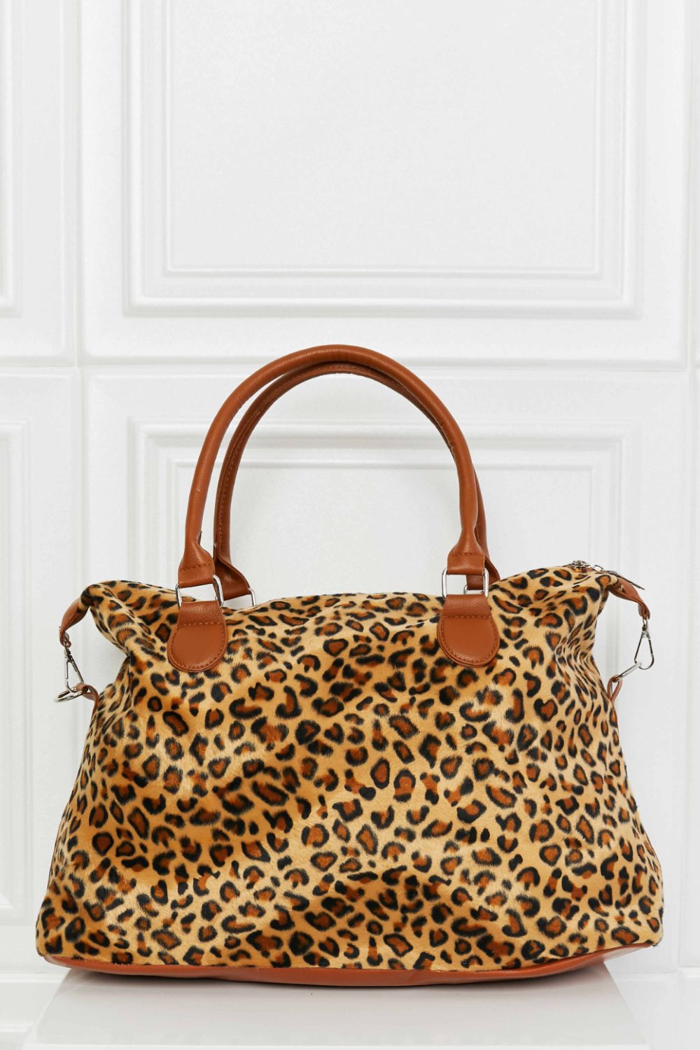 leopard print weekender bag