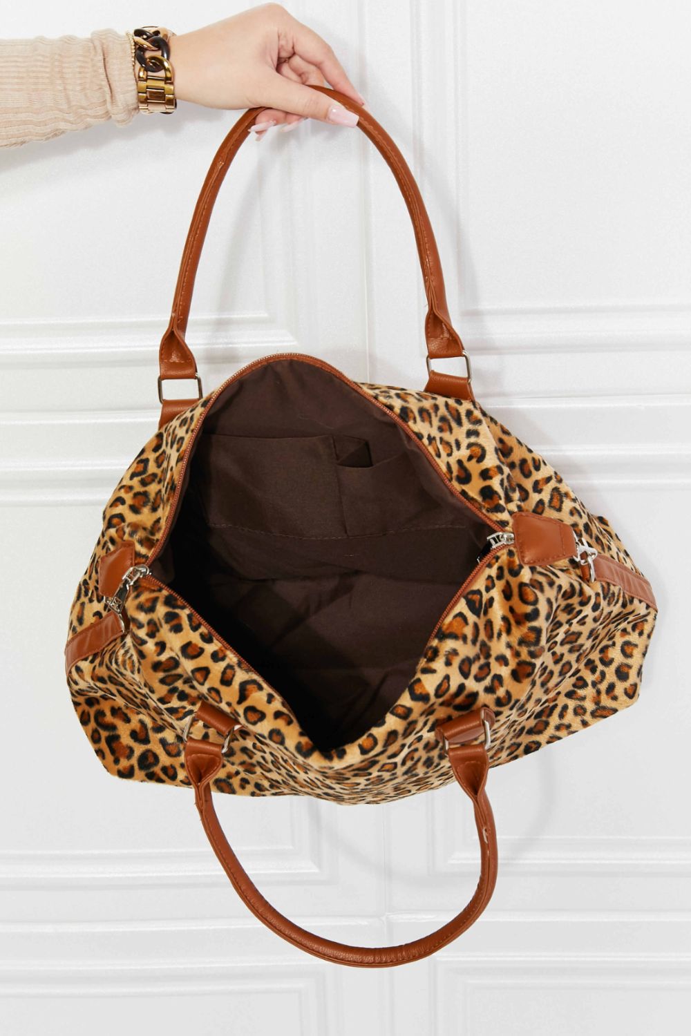 leopard print weekender bag