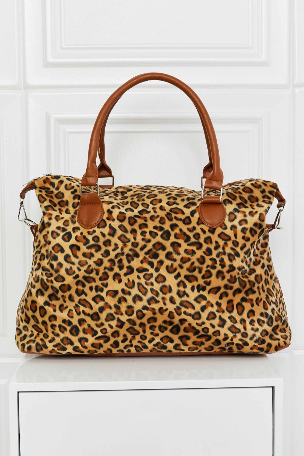 leopard print weekender bag