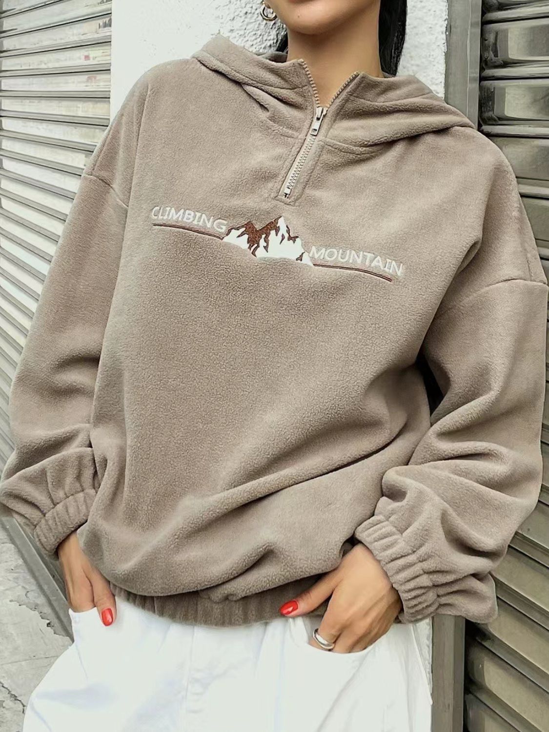 Mountain Quarter Zip Long Sleeve Hoodie