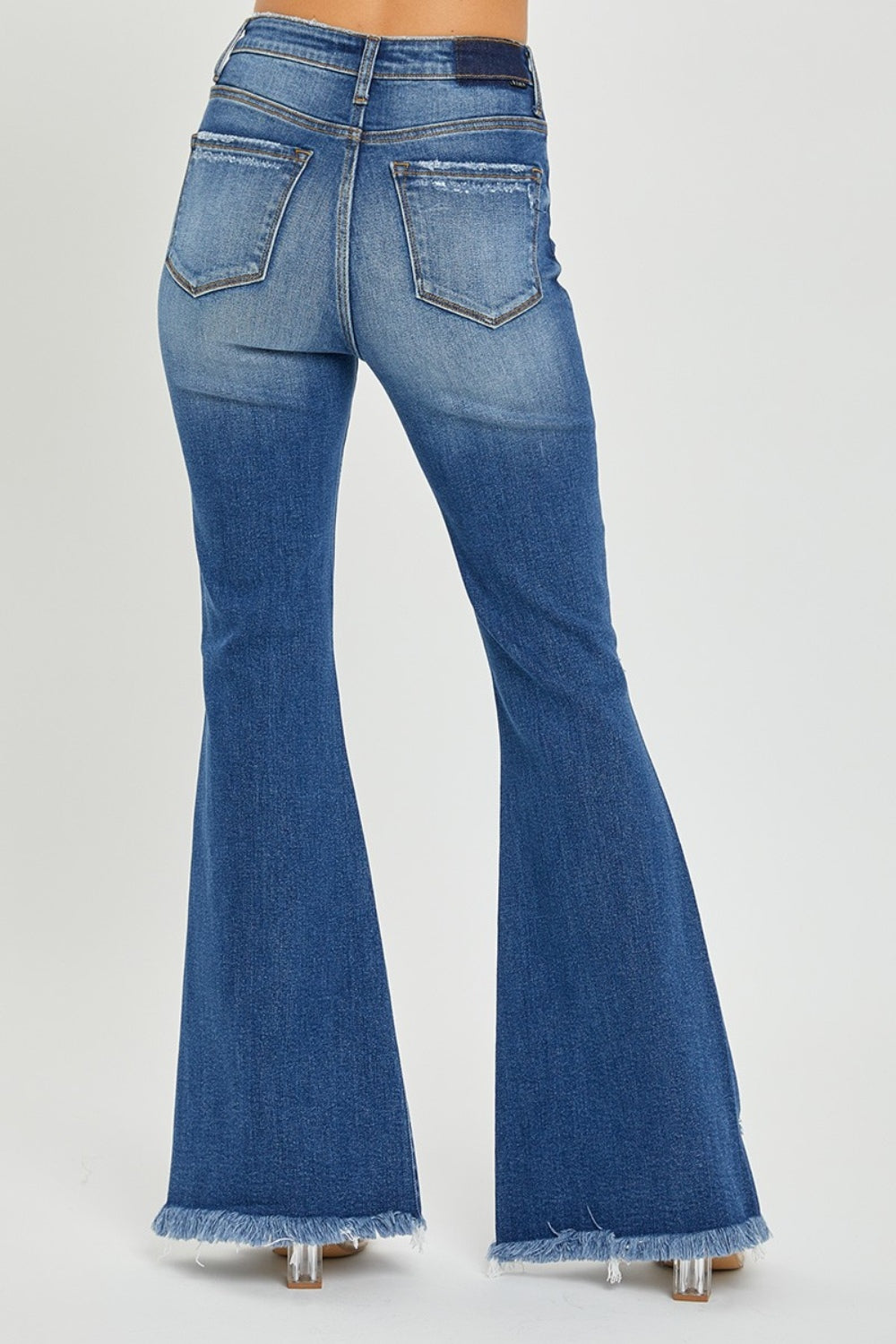 High Rise Front Slit Jeans